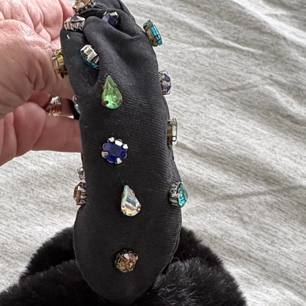 Elegant Black Embellished Ear Muffs